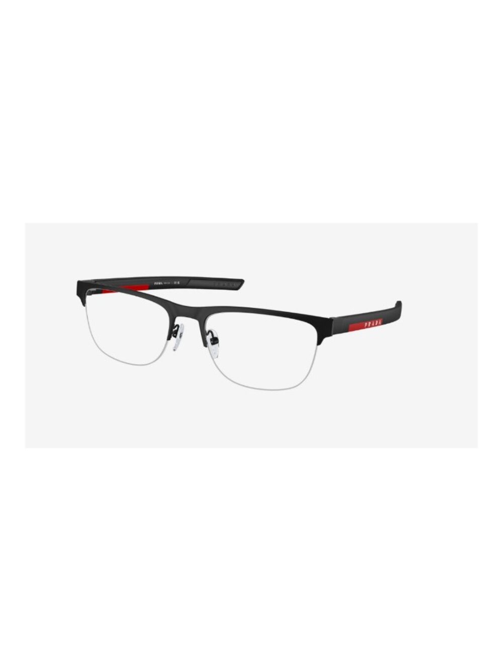 PRADA LINEA ROSSA EYEWEAR PS51QV 1BO1O1 55 Matte Black Half Rim Frmae